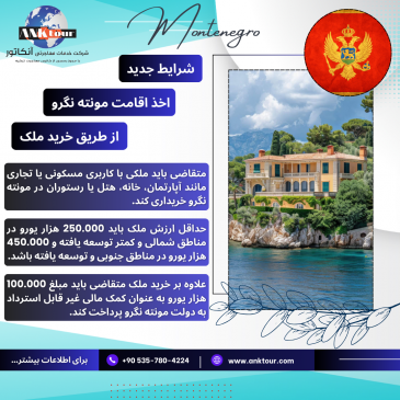 شرایط جدید اخذ اقامت مونته نگرو از طریق خرید ملک